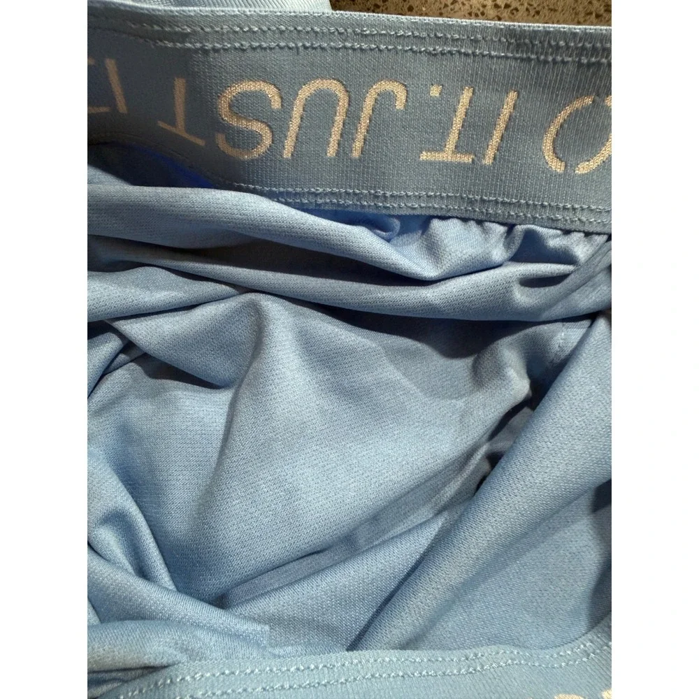 Nike‎ Dri-FIT Womens XL Light Blue Running Athletic Shorts Elastic Waist Swoosh